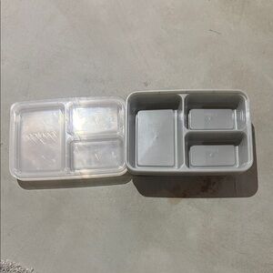 Gray Divided Plastic Food Containers